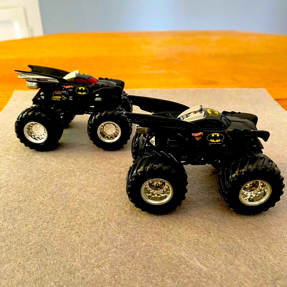 “Batman” Batmobile Monster Trucks- Set of 2  1:64 Scale. 4” Long